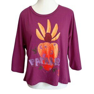 FARM RIO PETITE PAPARICO PEPPER GRAPHIC PRINT PURPLE T-SHIRT - SP